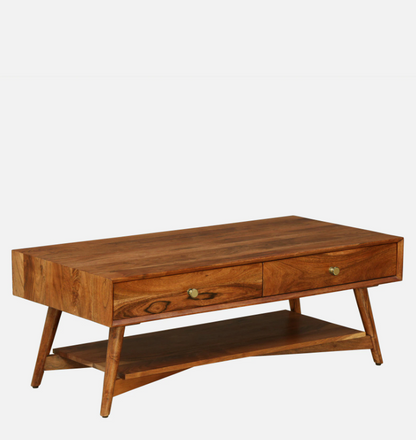 Wood Curls Eira Acacia Wood Coffee Table in Natural Finish