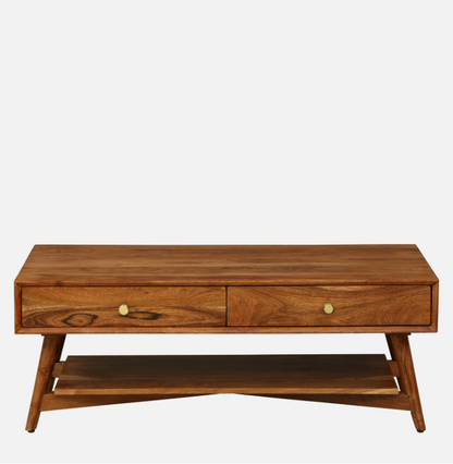 Wood Curls Eira Acacia Wood Coffee Table in Natural Finish