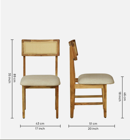 Wood Curls 4 Seater Arcane Dining Set in Acacia wood