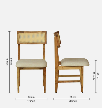 Wood Curls Arista Acacia Wood 6 Seater Dining Set In Natural Finish