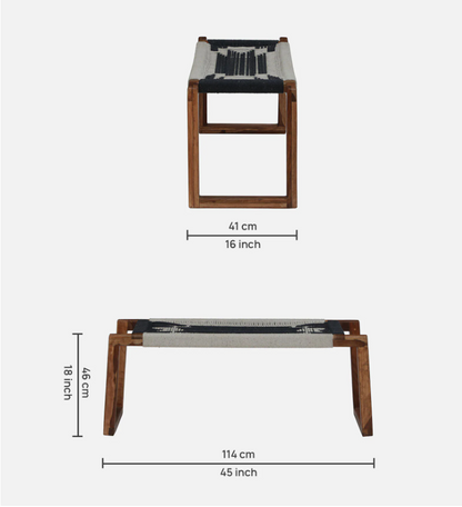 Wood Curls Eira Sheesham Wood 2 Seater Bench In Natural Finish