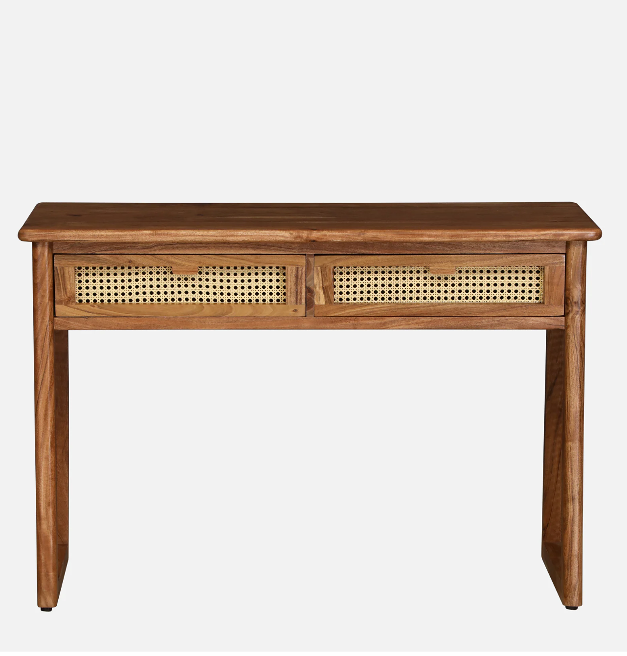 Aster Solid Acacia Wood Cane Console Desk