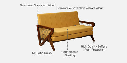 Wood Curls Verona 3+2 Seater Solid Sheesham Wood Sofa with Modern Arm Design(Dimensions:158 cm (L) x 79 cm (W) x 91 cm (H)
