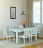 Wood Curls Mistwood Mango Wood 6 Seater Dining Table In White Wirebrush Finish