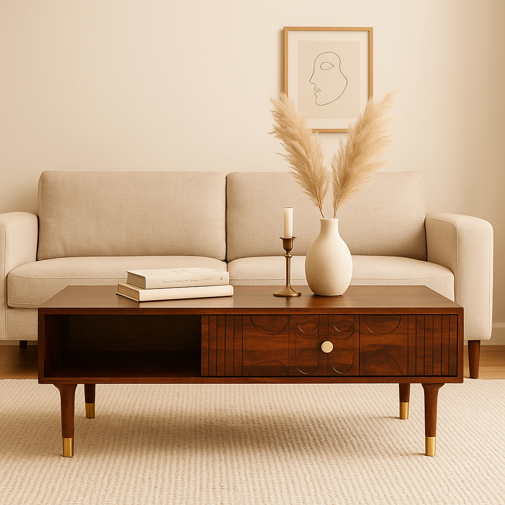 sheesham wood coffee table walnut finish