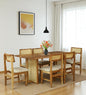 Wood Curls Arista Acacia Wood 6 Seater Dining Set In Natural Finish