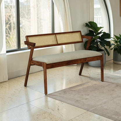 Handcrafted acacia wood bench for living room and entryway