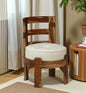 solid sheesham wood slipper chair with cushion

natural finish wooden accent chair

sheesham wood armless slipper chair