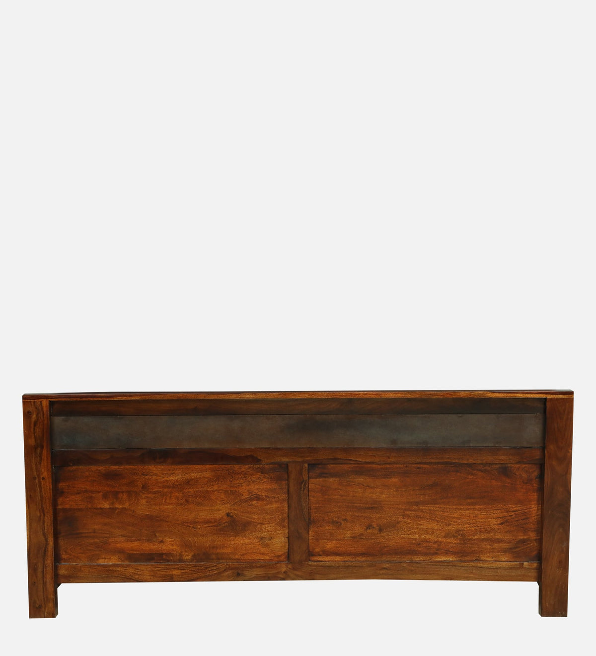 WOOD CURLS Aranya king size bed featuring a solid Sheesham wood frame with a rich natural grain finish.