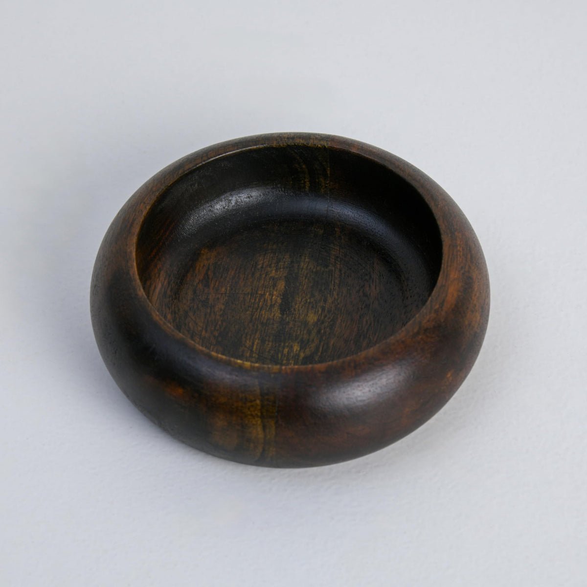 WOOD CURLS handcrafted dark brown wooden ashtray with a deep bowl design and smooth polished finish