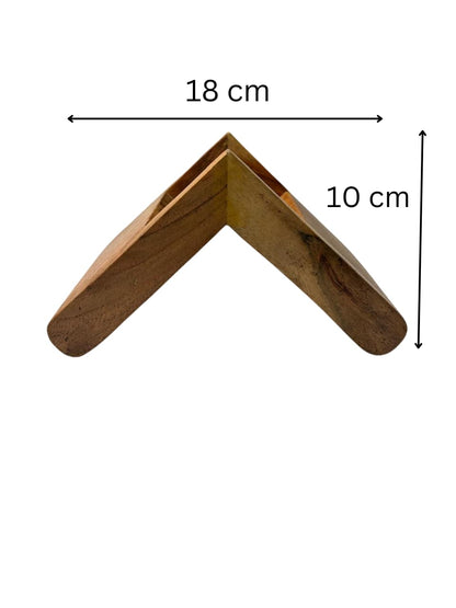 WOOD CURLS handcrafted mango wood coaster stand with 18cm by 10cm dimensions for rustic home decor