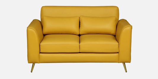 mustard 2 seater sofa with golden legs

modern leatherette sofa for living room

compact 2 seater sofa for apartment