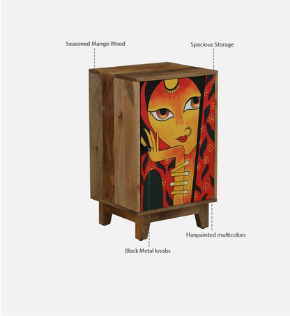 hand painted mango wood cabinet multicolor

wooden accent cabinet with hand painted design

solid mango wood decorative cabinet