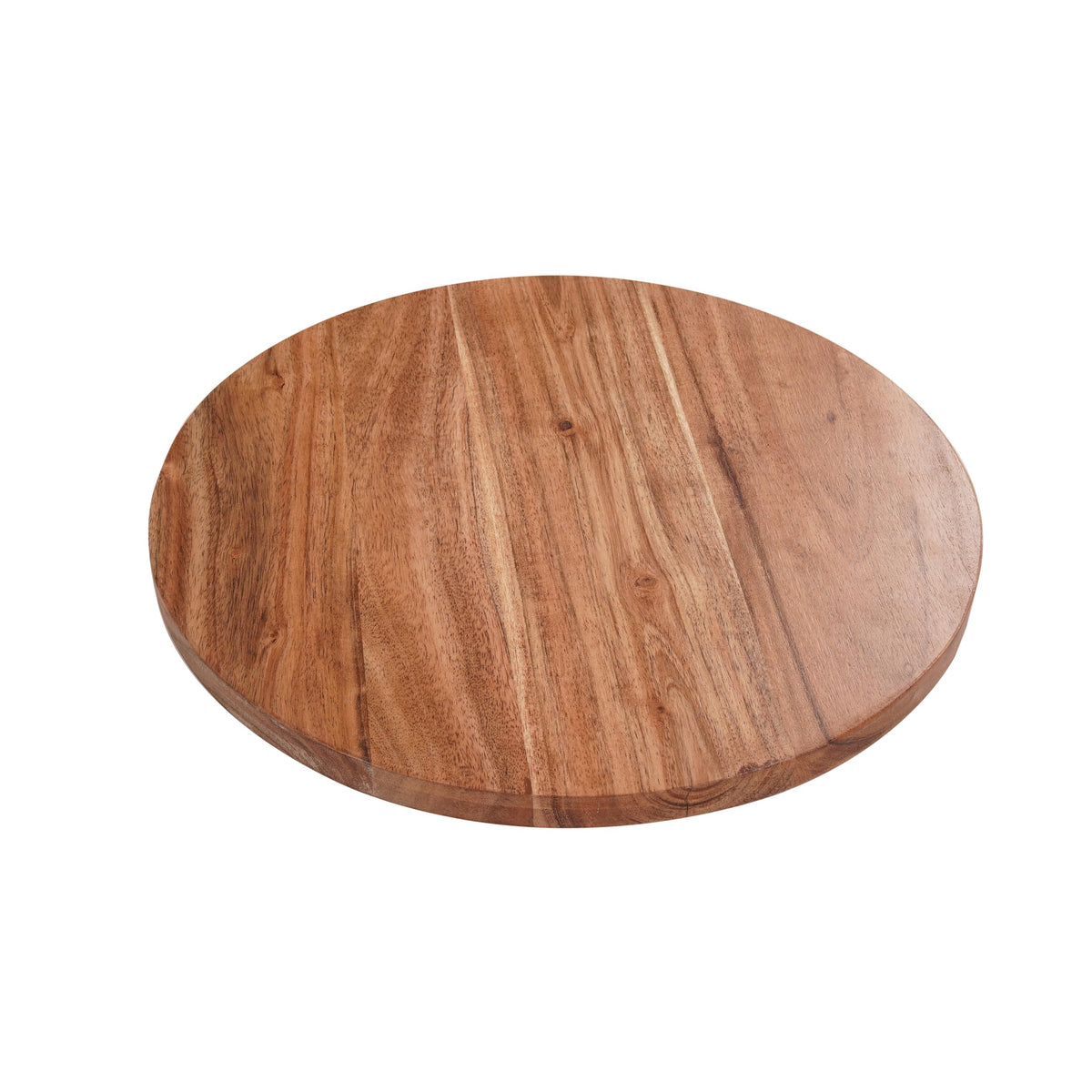 WOOD CURLS 30 cm round acacia wood chopping board with a natural grain finish, suitable for cutting and serving.