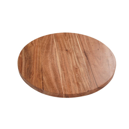 WOOD CURLS 30 cm round acacia wood chopping board with a natural grain finish, suitable for cutting and serving.