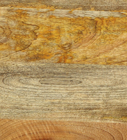 WOOD CURLS solid wood surface with natural grain patterns and warm brown tones for a round end table.