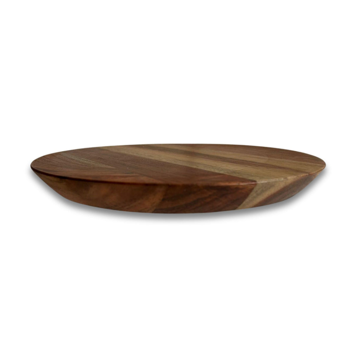WOOD CURLS round wooden chakla rolling board for making rotis with natural wood grain finish