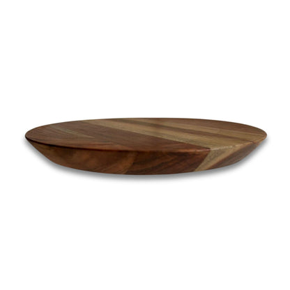 WOOD CURLS round wooden chakla rolling board for making rotis with natural wood grain finish
