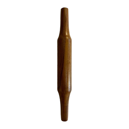 WOOD CURLS 32 cm wooden rolling pin with a smooth finish for rolling rotis and chapatis in the kitchen